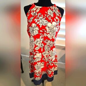 Floral Halter Dress in Red and White